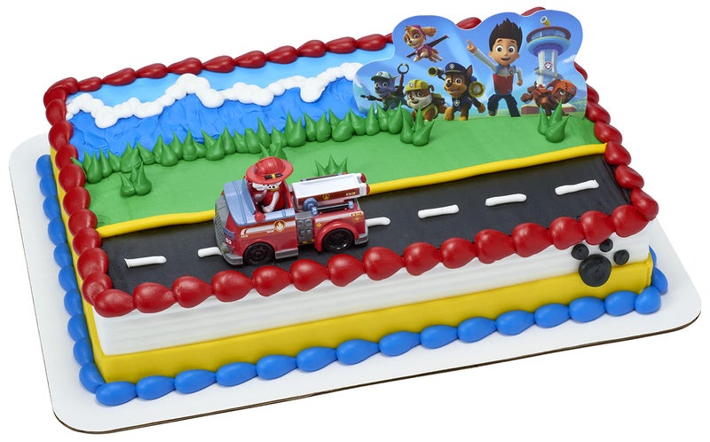 DecoPac DecoSet Paw Patrol Just Yelp for Help Cake Topper, 2-Piece Decorations with Marshall in Fire Engine and Background for Fun After the Birthday Party - Image 4