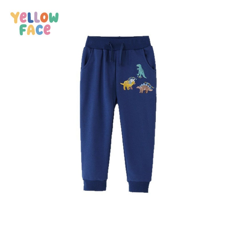 Boys Casual Cotton Pants with Cartoon Embroidery - Image 5