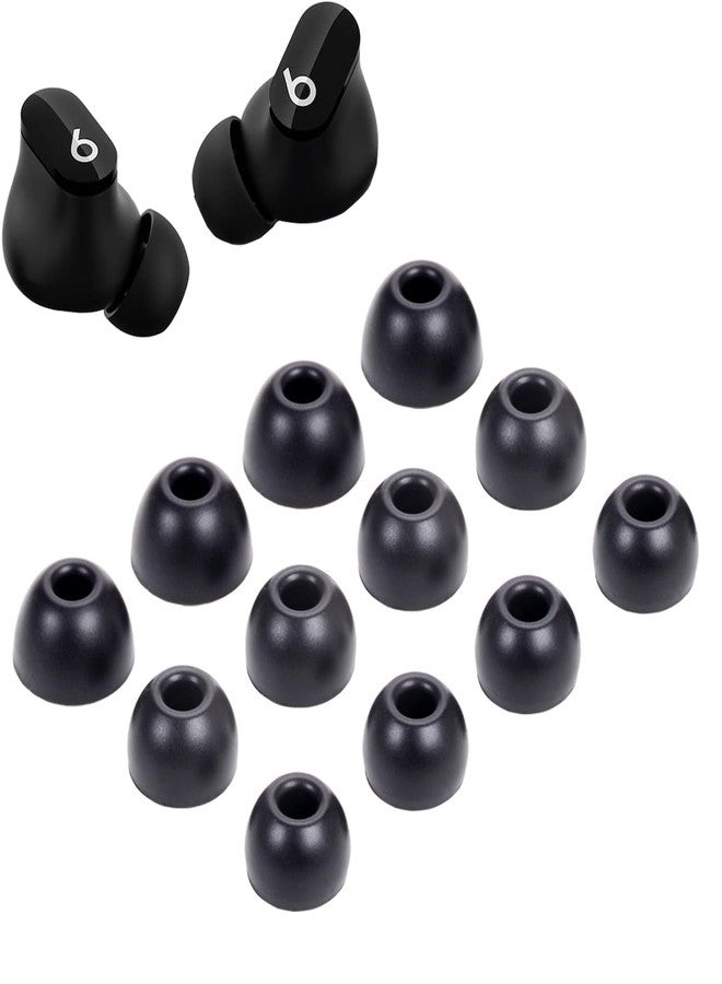 luakesa Replacement Silicone Tips Earbuds Buds Eartips Set for Beats Studio Buds Earphone Headphones,6 Pairs (Black) - Image 1