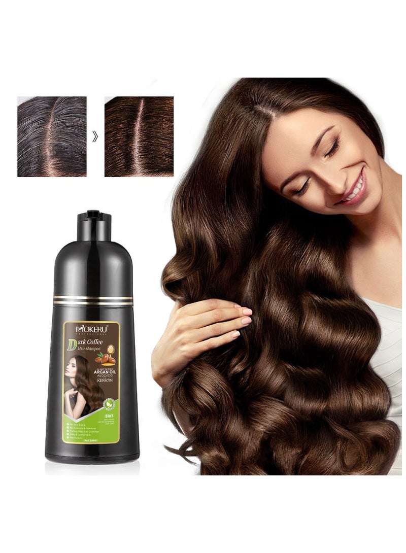 موكيرو شامبو موكيرو الأسود الطبيعي بزيت الأرغان، مستخلص نباتي عضوي 100%، خالي من الأمونيا، صبغة شعر طويلة الأمد، 500 مل - Image 3