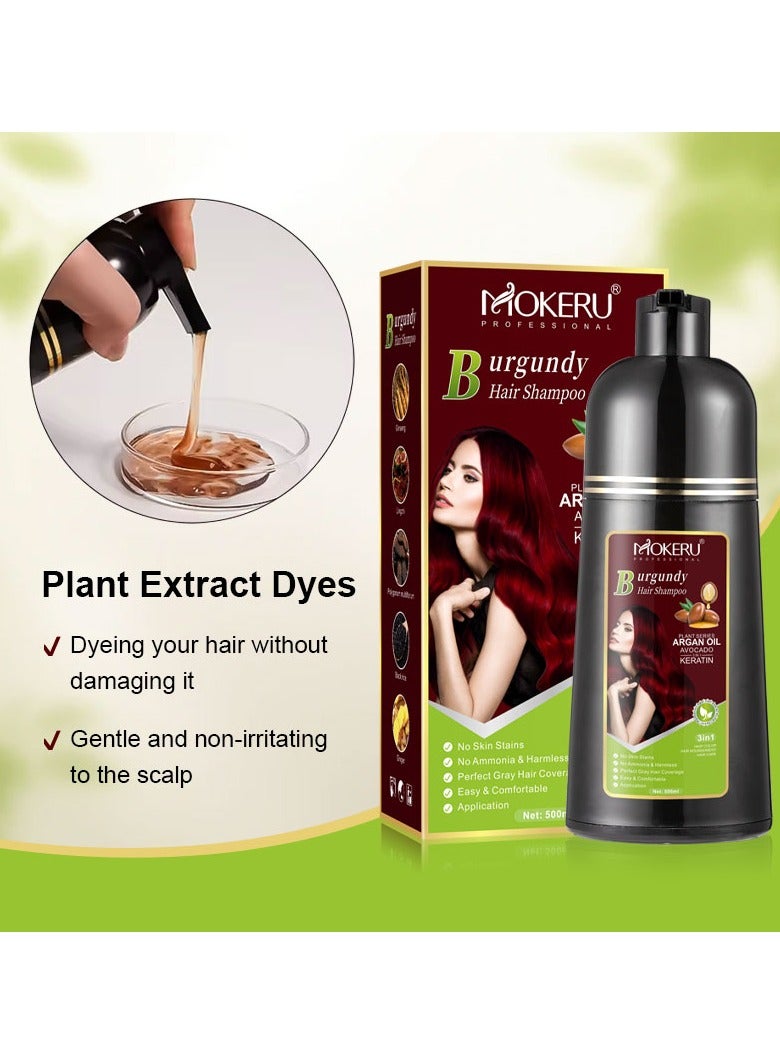 موكيرو شامبو موكيرو الأسود الطبيعي بزيت الأرغان، مستخلص نباتي عضوي 100%، خالي من الأمونيا، صبغة شعر طويلة الأمد، 500 مل - Image 5