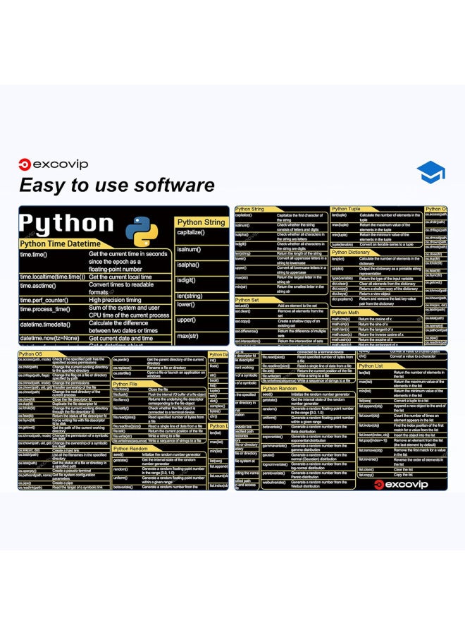 Pythong Programming Language Java Mouse Pad Shortcut Key Oversized Dirt-Resistant Desk Pad Programming Cross-Border-Color:400*900*3MM-Pattern:Python Full English Shortcut Keys 3