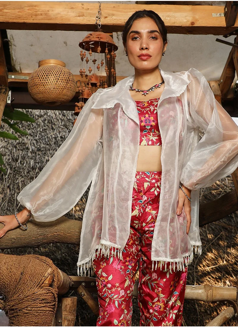 QISSA Women's Venetian Red Indie Flora Co-Ord Set