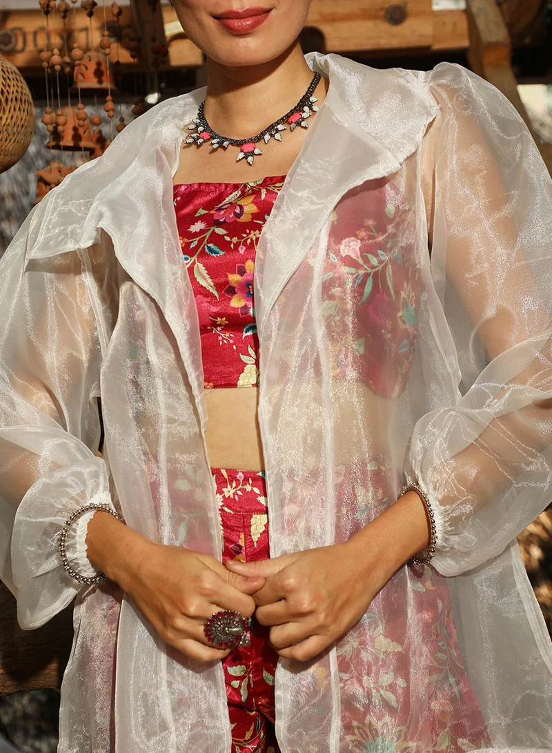  قصة Women's Venetian Red Indie Flora Co-Ord Set