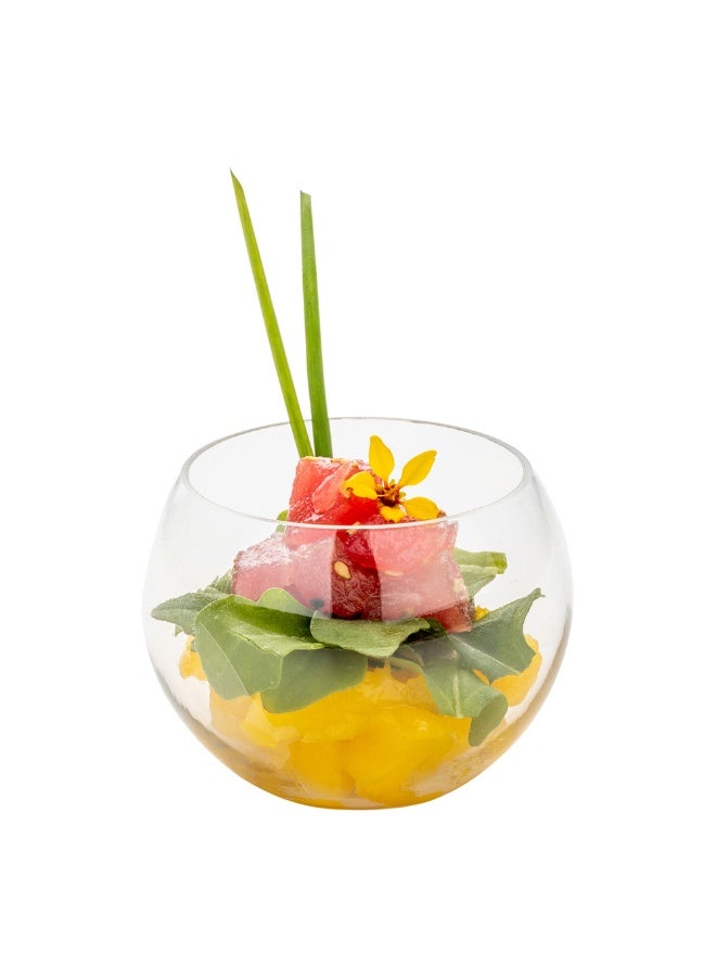 Restaurantware أكواب بلاستيكية دائرية سعة 4 أونصات، 100 كوب كروي قابل للتصرف - متميز، لا ينكسر بسهولة، أكواب مقبلات بلاستيكية شفافة، متعددة الاستخدامات، لحفلات الزفاف، الحفلات، أو أعياد الميلاد - Image 2