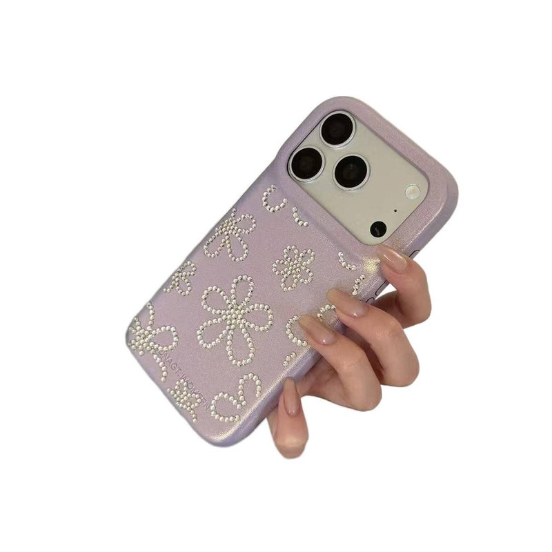 MS غطاء واقي بسيليكون لـ iPhone 16 / 16 Plus / 16 Pro / 16 Pro Max مع حماية من السقوط ونقش زهور مع مقاوم للصدمات مع قبضة مضادة للانزلاق باللون Flower مضاد للانزلاق بتصميم زهري من الس. - Image 2