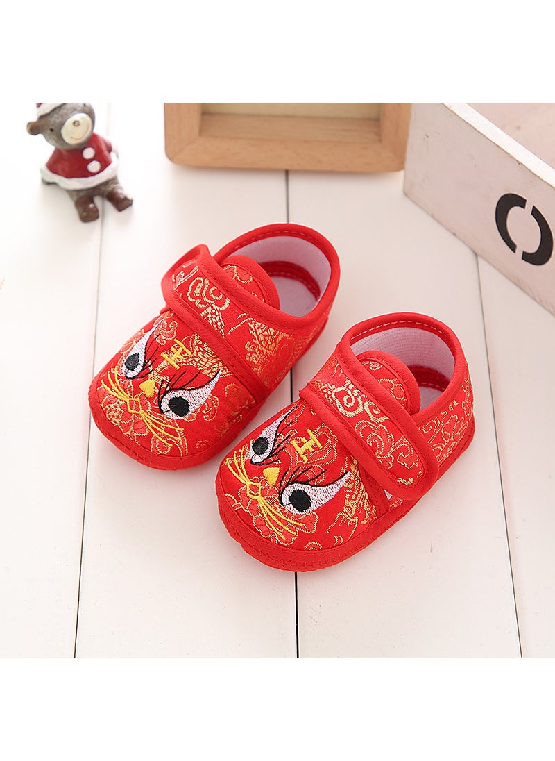 Generic Infant Tiger Design Soft Sole Walking Shoes Red 