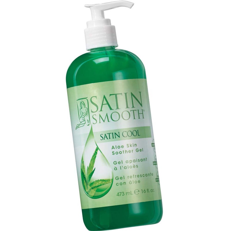 SATIN SMOOTH Aloe Vera Gel, Post-Wax Soothing Formula to Reduce Redness and Soothe Irritated Skin, Hydrating Care for Face, Body, and Hair, 16 fl oz. - Image 1
