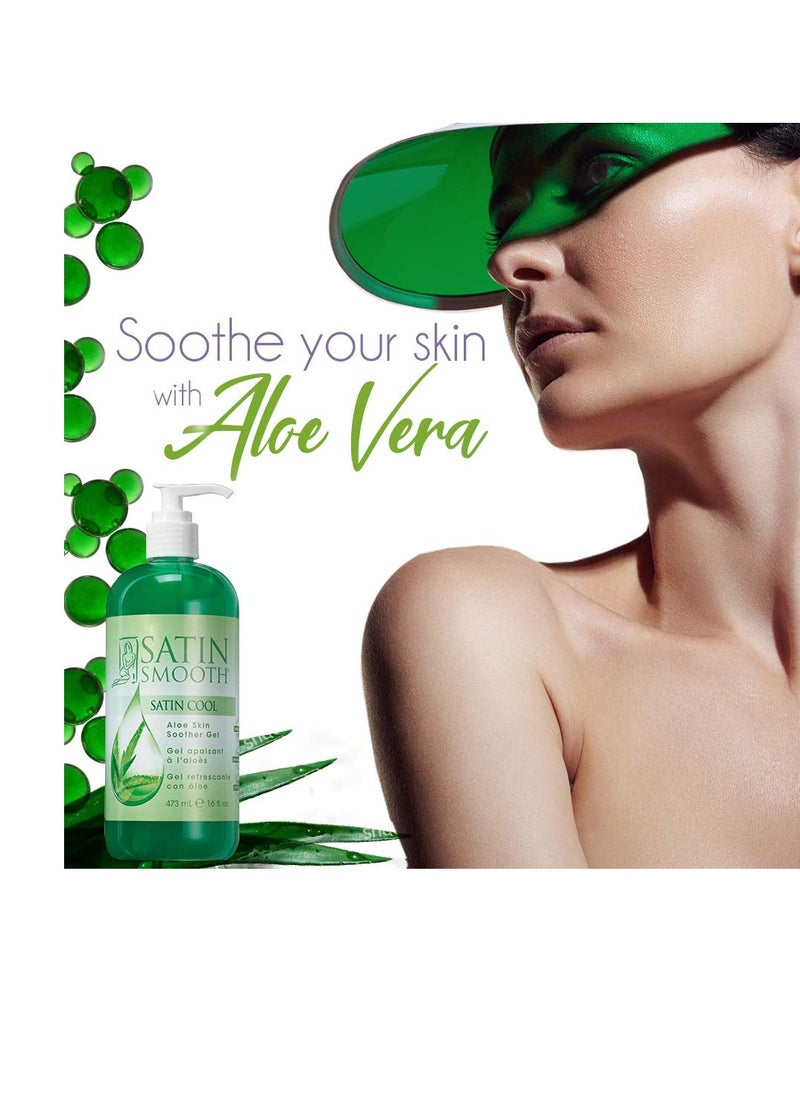 Satin Smooth SATIN SMOOTH Aloe Vera Gel, Post-Wax Soothing Formula to Reduce Redness and Soothe Irritated Skin, Hydrating Care for Face, Body, and Hair, 16 fl oz.  - Image 2