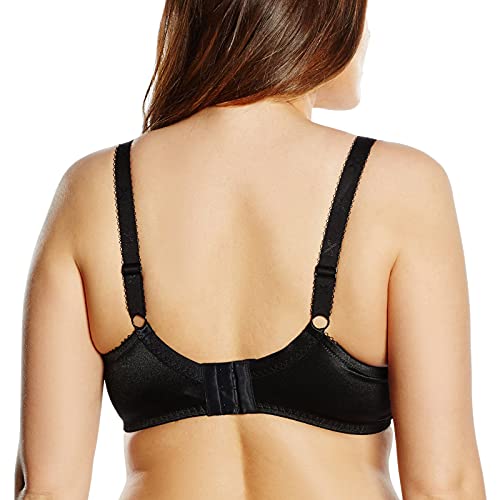 DELIMIRA Women's Plus Size Full Coverage Underwire Unlined Minimizer Lace Bra Black 34D - Image 2