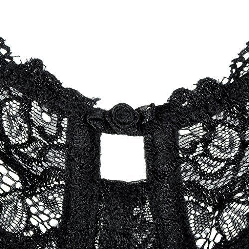 DELIMIRA Women's Plus Size Full Coverage Underwire Unlined Minimizer Lace Bra Black 34D - Image 5