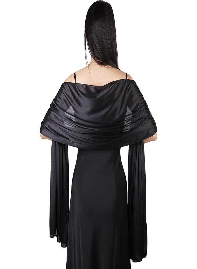 Ladiery Silky Satin Shawls and Wraps for Women Evening Dress, Lightweight Long Bridal Elegant Bright Wedding Stole - Image 1