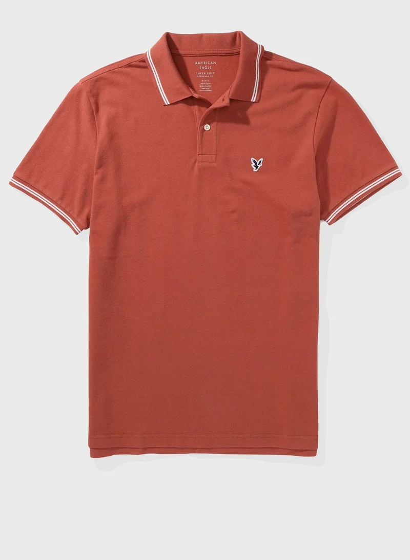 امريكان ايجل Logo Detail Short Sleeve Polo Shirt