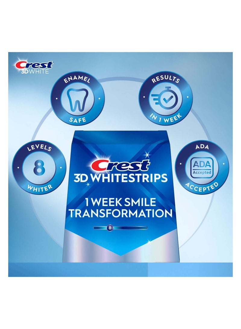 Crest 3D Whitestrips, 1 Week Smile Transformation, Whitestrips 3D White, Teeth Whitening Strip Kit, 14 Treatments (Each with 1 Upper/1 Lower), 28 Strips - Image 2