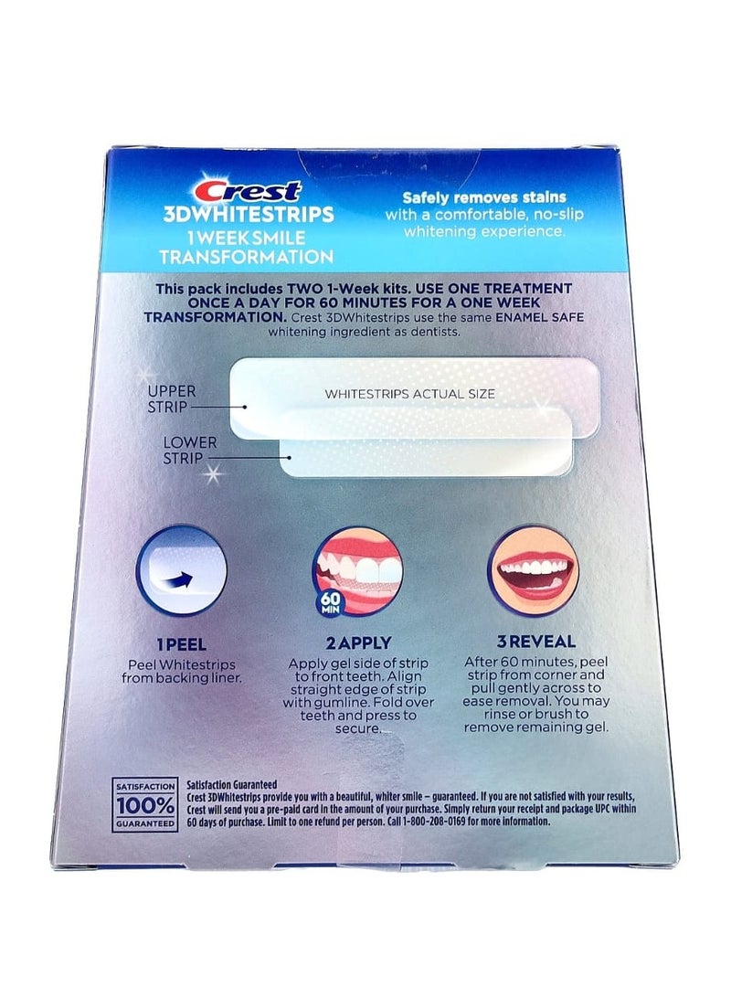 Crest 3D Whitestrips, 1 Week Smile Transformation, Whitestrips 3D White, Teeth Whitening Strip Kit, 14 Treatments (Each with 1 Upper/1 Lower), 28 Strips - Image 3