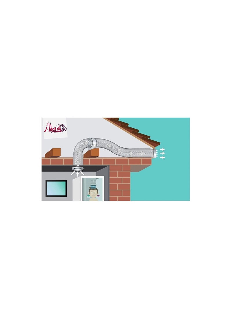 ABBASALI Circular Inline Exhaust Fan Low Noise Duct Fan for Bathroom Kitchen Ventilation  - Image 2