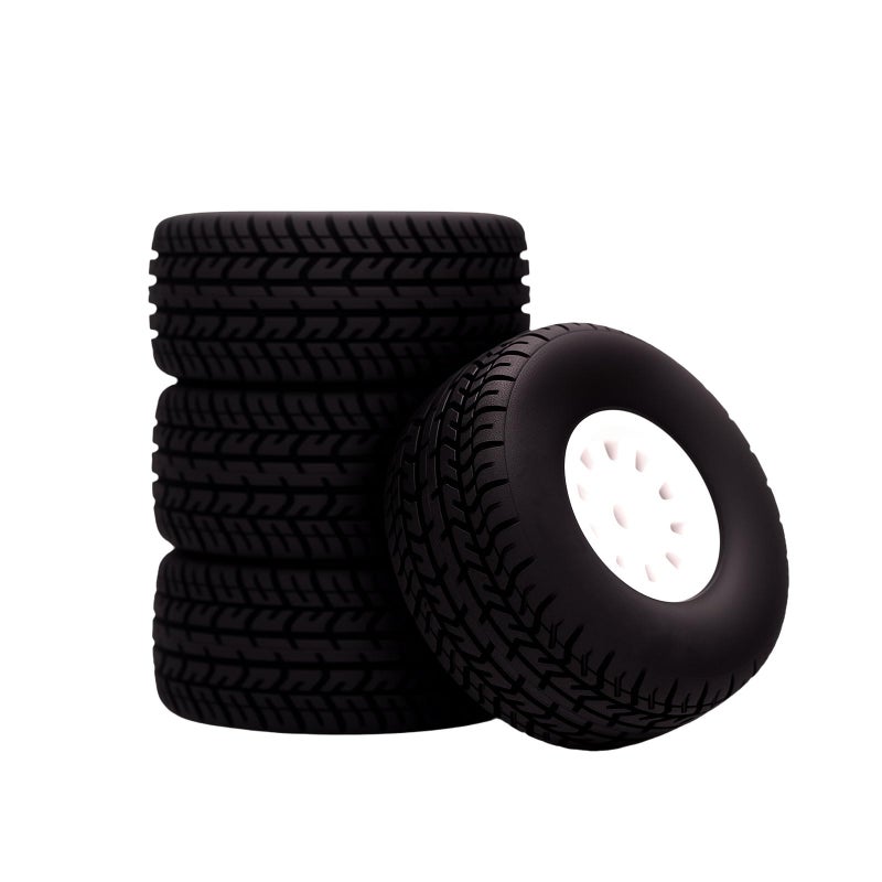 Mesimsple Pre Glued Plastic Wheel and Tire Rubber for Arrma Mojave Grom Mega 380 223S BLX Series Upgrade Parts White - Image 3