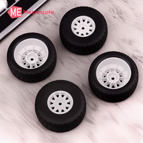 Mesimsple Pre Glued Plastic Wheel and Tire Rubber for Arrma Mojave Grom Mega 380 223S BLX Series Upgrade Parts White - Image 5
