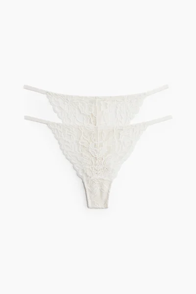H&M 2-pack lace tanga thong briefs