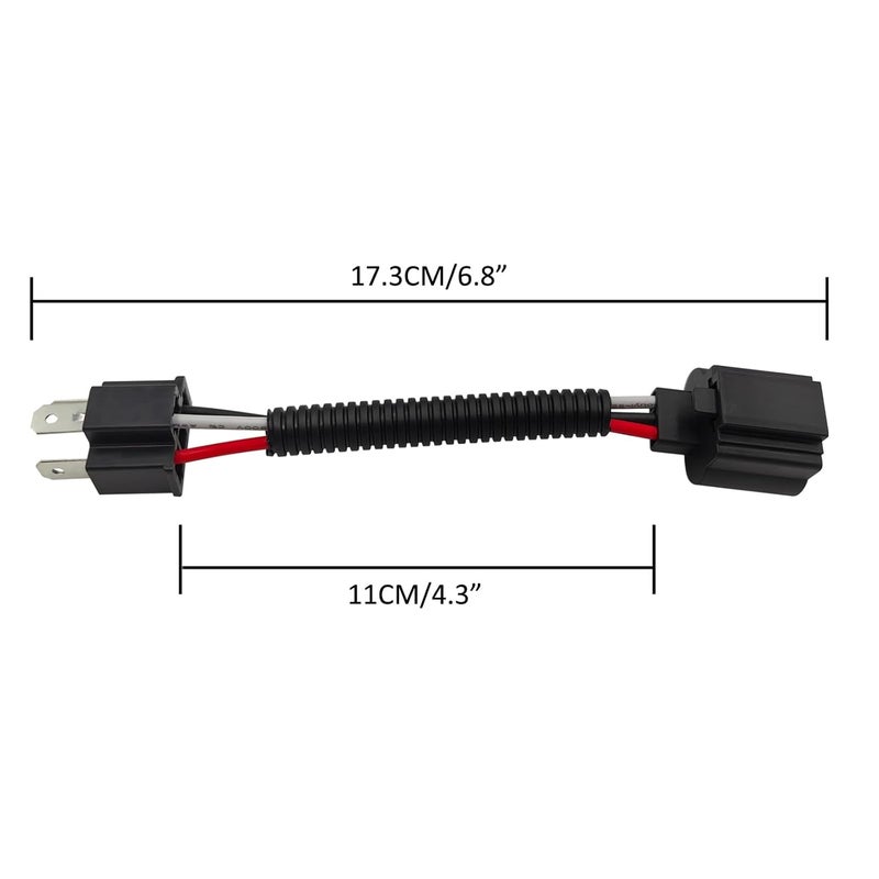 Audak 2 Pcs H4 9003 Male to H13 9008 Female Sockets Wiring Harness for Headlights or Fog Lights - Image 2
