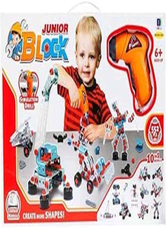 Dream Land Junior Block Simulation Drill with 10 Models 552 Pieces - 661-302 