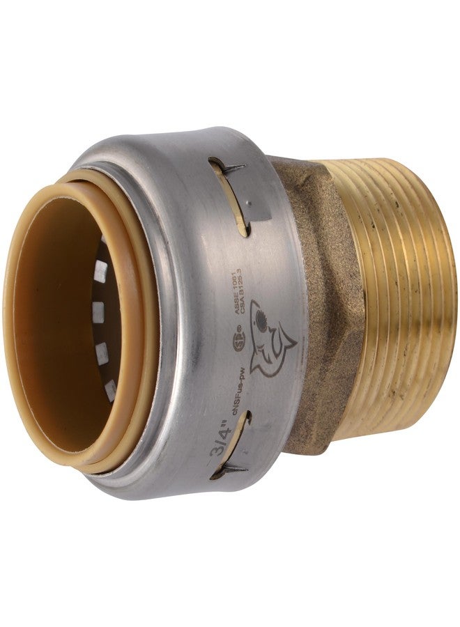 SharkBite Max 3/4 Inch MNPT Adapter, Push to Connect Brass Plumbing Fitting, PEX Pipe, Copper, CPVC, PE-RT, HDPE, UR134A - Image 1
