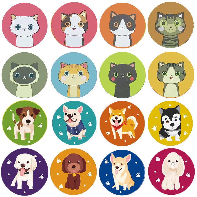 Hohamn Dog and Cat Stickers for Kids16 Designs 1000 Pcs Dog Cat Cartoon Labels Stickers for Birthday Party FavorsSchool RewardScrapbooking - Image 3