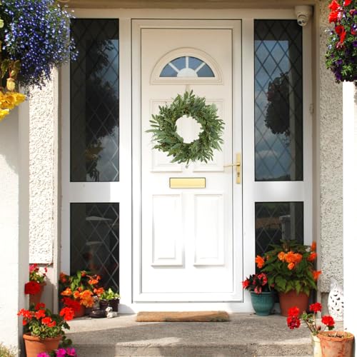 WreathDream 22 inch Olive Wreaths for Front Door Greenery Wreath with Olive Leaves, Bean for All Season Front Door Indoor Outdoor Farmhouse Home Wall Window Festival Wedding Decor - Image 2
