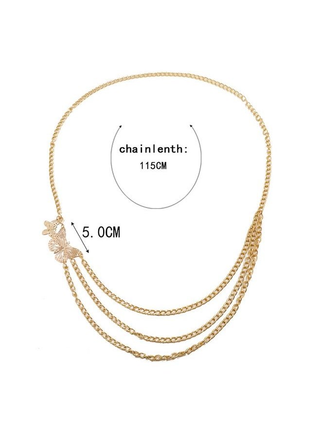 Generic - Multilayer Butterfly Waist Chain Gold - Image 1