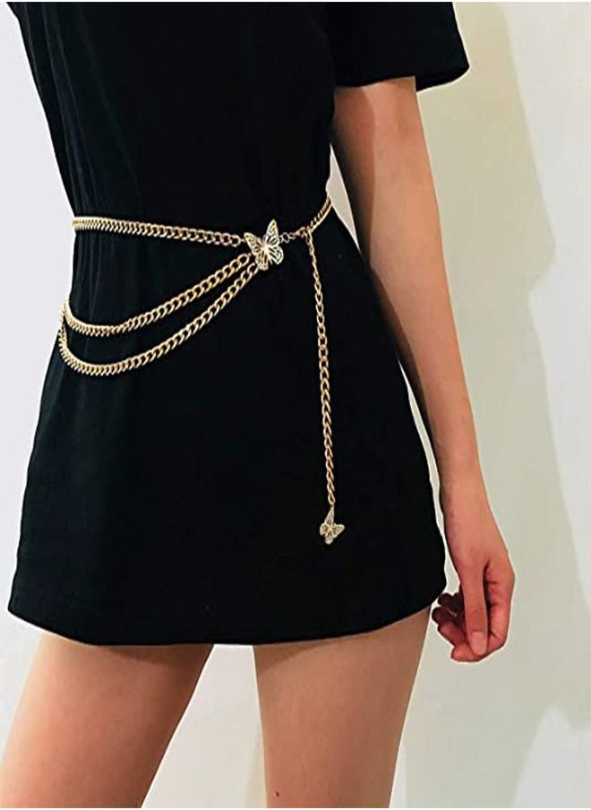 Generic - Multilayer Butterfly Waist Chain Gold - Image 1