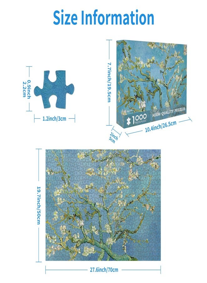 CHengQiSM 1000 Piece Puzzle for Adults Almond Blossoms by Van Gogh Jigsaw Puzzles 1000 Pieces Van Gogh Puzzles for Adults 1000 Pieces Famous Oil Painting Puzzle 1000-Piece Jigsaw Puzzles - Image 3