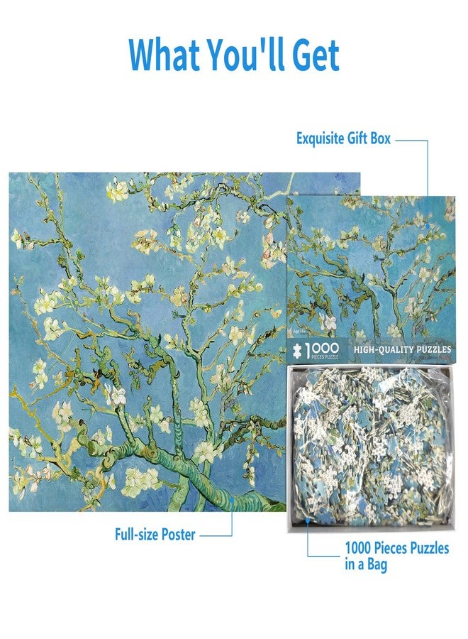 CHengQiSM 1000 Piece Puzzle for Adults Almond Blossoms by Van Gogh Jigsaw Puzzles 1000 Pieces Van Gogh Puzzles for Adults 1000 Pieces Famous Oil Painting Puzzle 1000-Piece Jigsaw Puzzles - Image 5