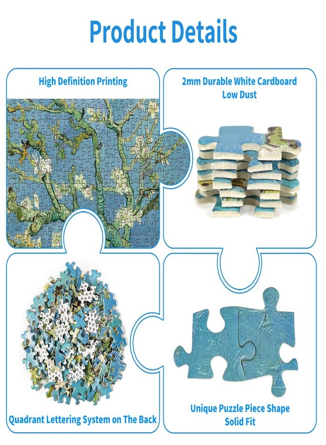 CHengQiSM 1000 Piece Puzzle for Adults Almond Blossoms by Van Gogh Jigsaw Puzzles 1000 Pieces Van Gogh Puzzles for Adults 1000 Pieces Famous Oil Painting Puzzle 1000-Piece Jigsaw Puzzles - Image 2