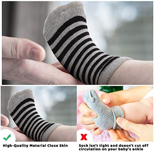 SuPoo Baby Boy Socks, 12 Pairs Non Slip Toddler Socks Cotton Grip Socks Toddler Socks with Grippers for Baby Boy Infant - Image 4