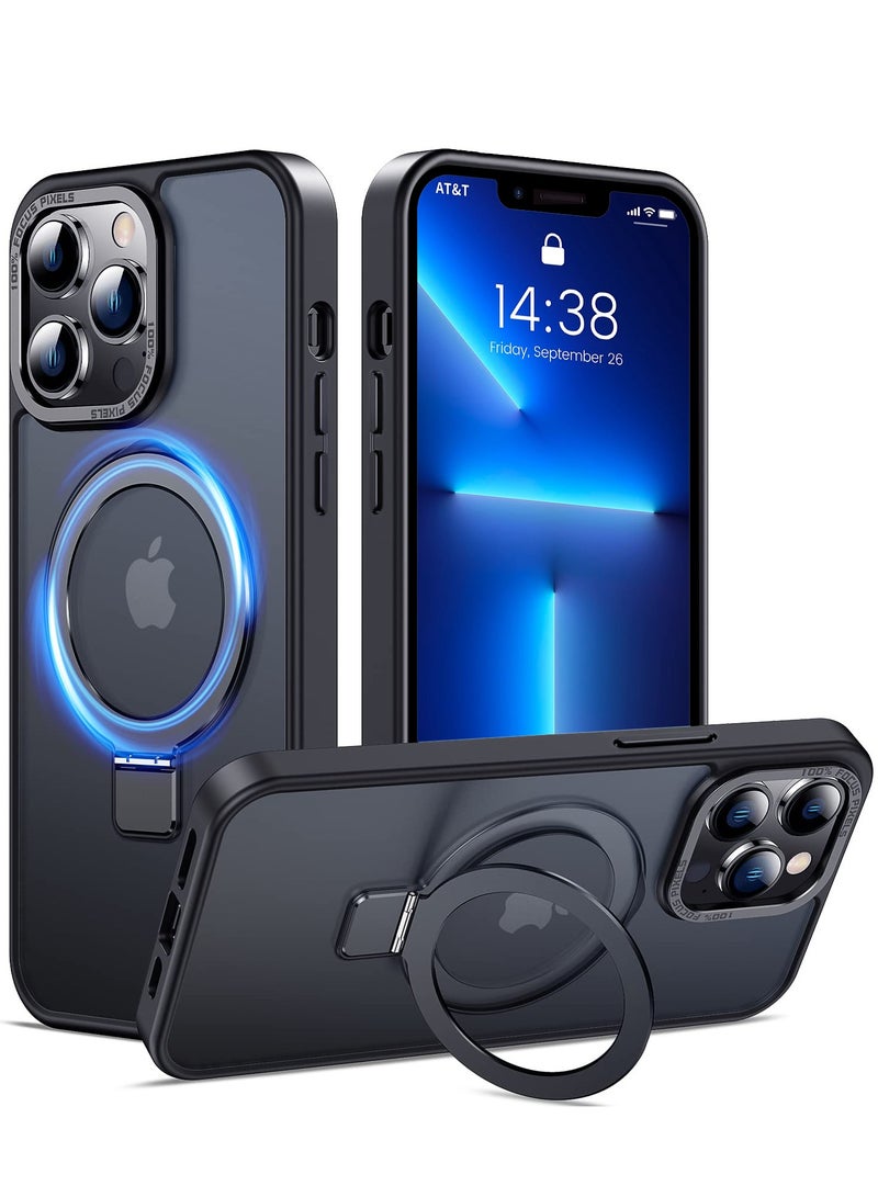 Concretization iPhone 13 Pro Max MagSafe Case with Magnetic Invisible Stand,【Full Shockproof Protection】Matte Back Phone Cover with Magnet Kickstand for Apple 13 Pro Max (2021)(Black) - Image 1
