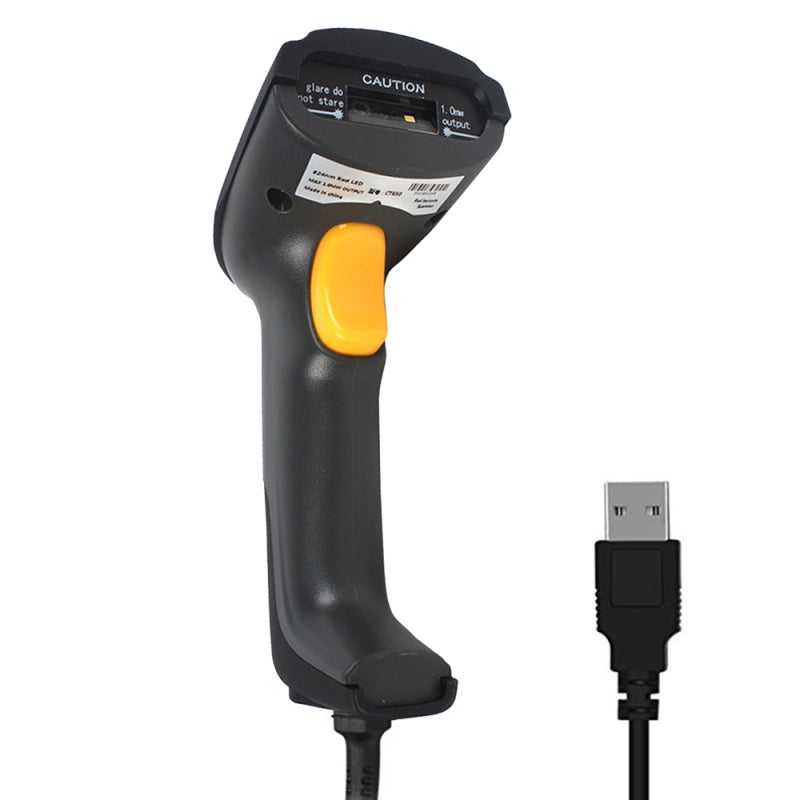 ماسح رموز الشريط الـ USB المفصل: تصميم مزدوج بقشرة ABS متينة - توصيل واستخدام فوري، مقاومة للهزاز، مقاومة للسقوط، مناسب للمحلات التجارية، المستودعات، المكتبات، والخدمات التسليمية واللوجستية - Image 1