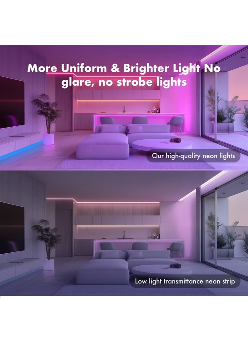 Leon Home Music Sync Neon Light Rope 2m Bluetooth App Controlled LED Strip for Home Outdoor Party Decoration - Image 2