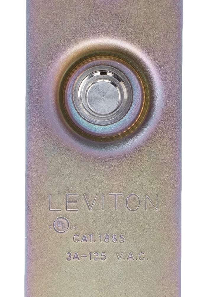 Leviton 1865 Commercial Grade Doorjamb Switch - 3 Amp, 125 Volt, Single-Pole, Momentary Operation, Brass Finish - Image 2