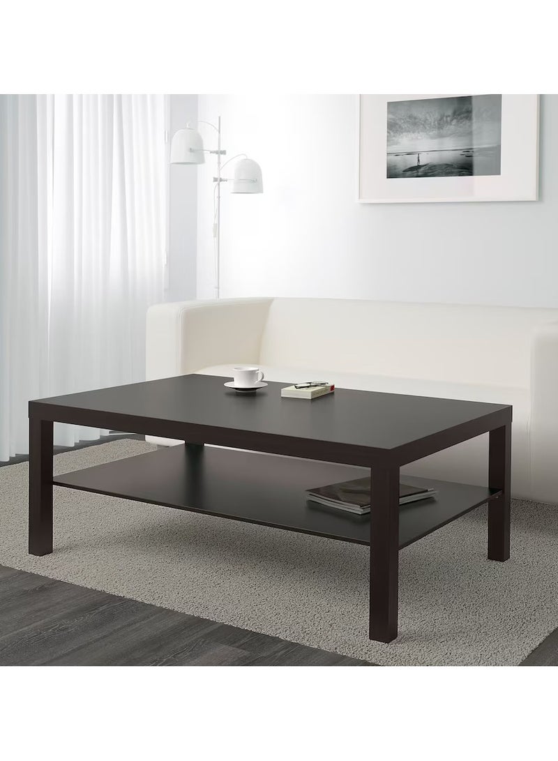 Generic Coffee Table Separate Shelf for Magazines Particleboard & Fibreboard  Black-Brown 118x78 cm  - Image 1