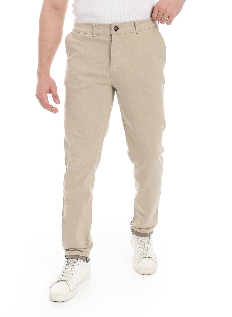 Andora Plain Gabardine Fit Trousers _ Beige  - Image 1