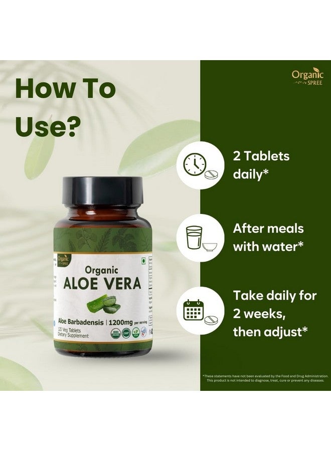 ORGANIC SPREE Aloe Vera 120 Tablets | Aloe Barbadensis (Aloe Vera) | USDA Organic Certified | Organic and Natural 120tab - Image 3