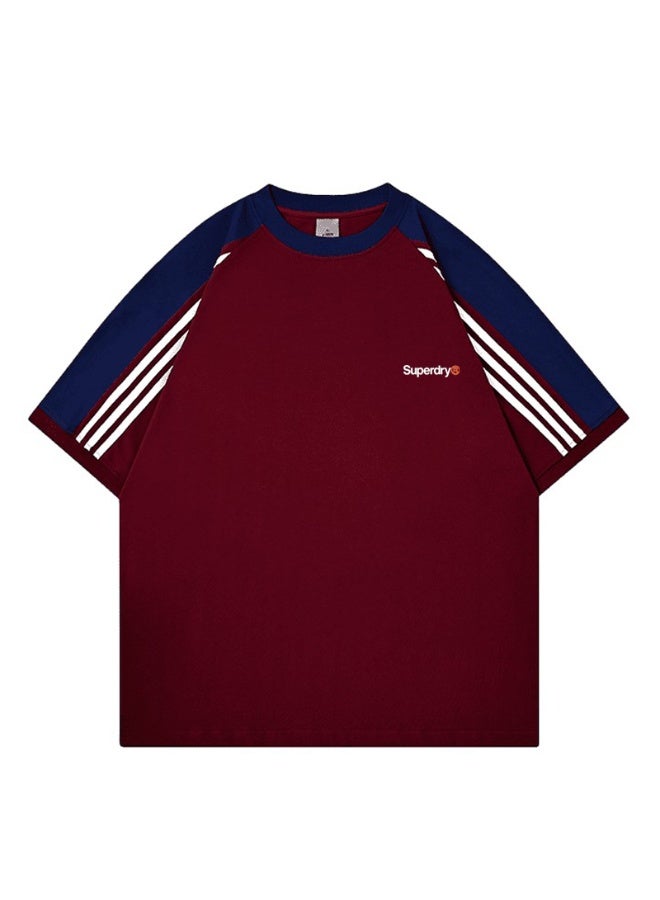 سوبر دراي Superdry street skateboard wind shoulder striped round neck T-shirt loose versatile short-sleeved shirt - Image 3