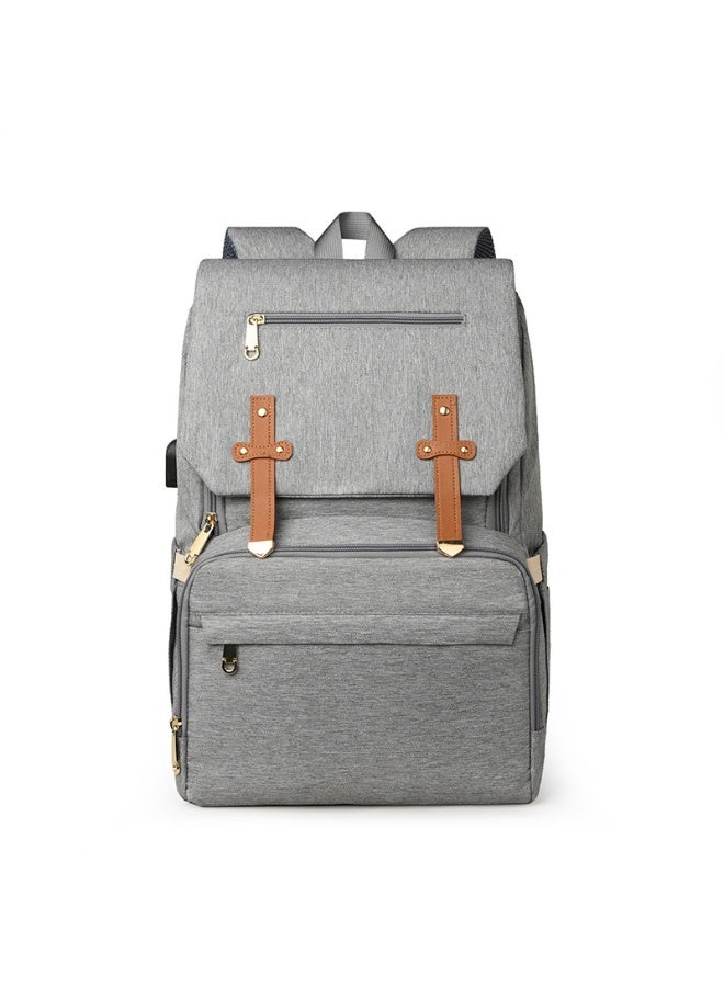 دوكو شنطة ظهر للحفاضات أطفال متعددة الوظائف، شنطة ظهر ذات سعة كبيرة لتغيير الحفاضات، حقيبة رعاية أطفال مقاومة للماء، شنطة ظهر عصرية للأم مع وسادة تغيير محمولة ومنفذ شحن USB، مناسبة للأمهات أو الآباء - Image 3