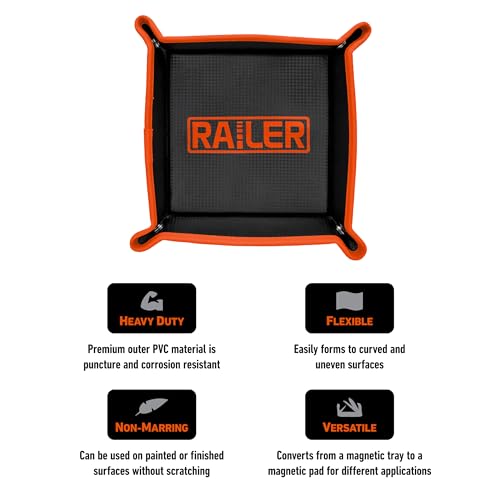 Railer MagMat Tray | Premium Magnetic Tool & Parts Tray. Durable Non-Slip Magnetic Tray Holds Up to 17lb | Efficient Tool Organizer for Workshop & Garage - Image 4