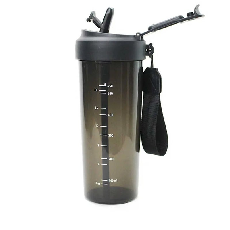 Plastic Water Bottle with Straw & Carry Strap – 650ml - Image 1