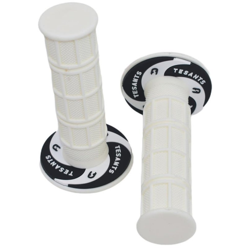 TESANTS 78 22mm24mm Motorcycle Hand Grips Design with Textured Surface Grips Replacement for KLX300 KX65 SSR125 Pit Dirt Bike ATV Quad Motocross CT100U CT200U Mini Bike White - Image 1