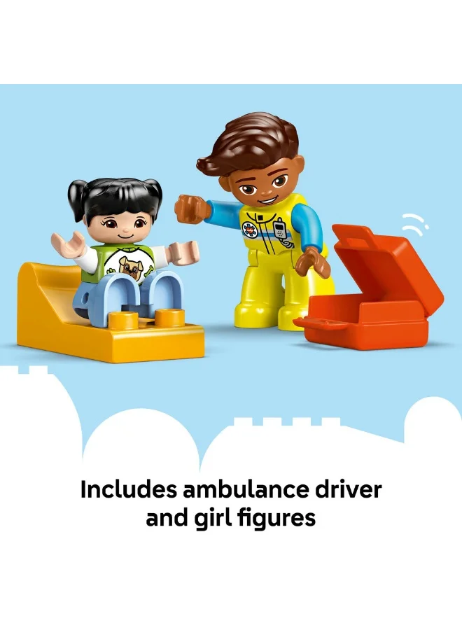 ليغو سيارة الإسعاف والسائق من LEGO® DUPLO®‍‌‍‌‎ للعب التخيّلي 10447