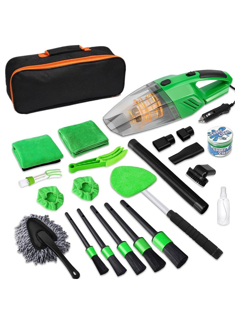 17Pcs Car Cleaning Kit,Car Interior Detailing Kit with High Power Handheld Vacuum,Detailing Brush Set,Windshield Cleaning Tool,Microfiber Applicator,Towels,Complete Car Cleaning Supplies - Image 1