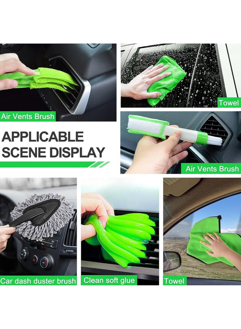 17Pcs Car Cleaning Kit,Car Interior Detailing Kit with High Power Handheld Vacuum,Detailing Brush Set,Windshield Cleaning Tool,Microfiber Applicator,Towels,Complete Car Cleaning Supplies - Image 5