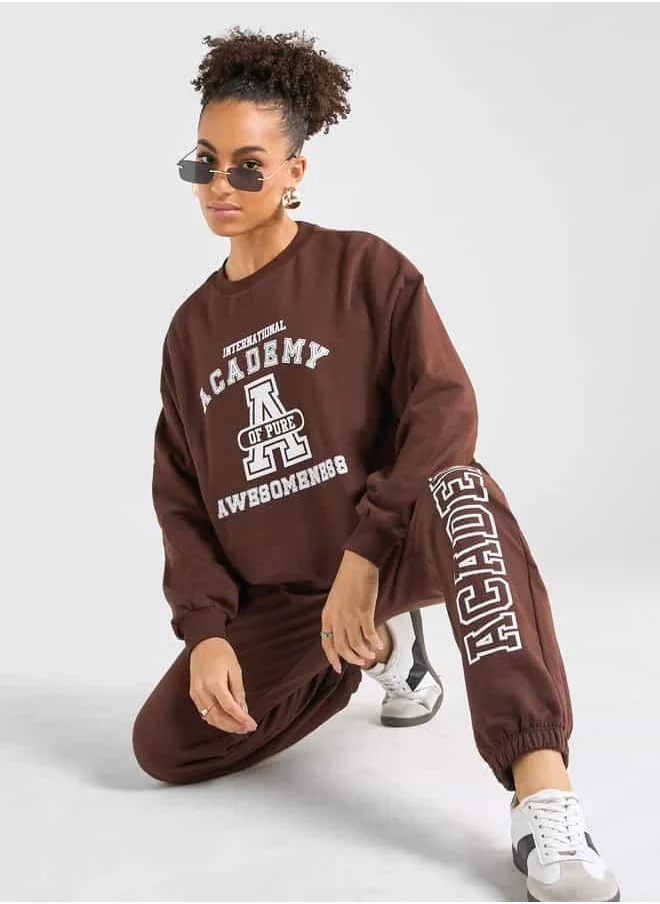 فاف Printed Long Sleeves Sweatshirt and Joggers Set